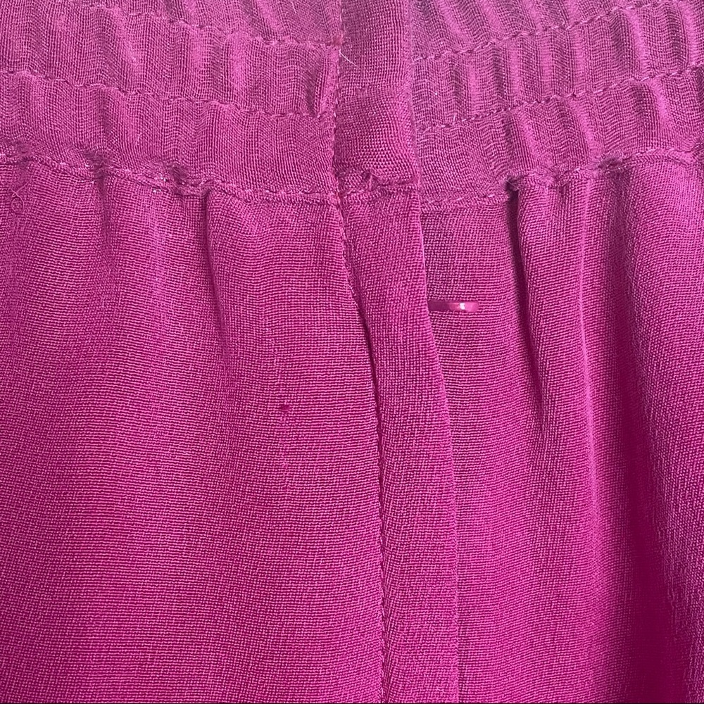 SILK Raspberry Hued Straight Skirt - Picture 6 of 7